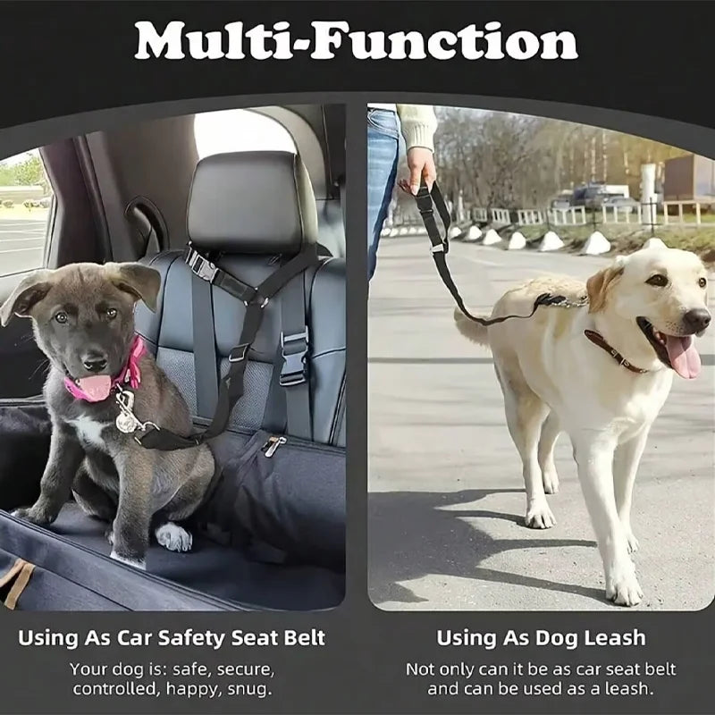 2-in-1 Dog Car Safety Belt & Leash