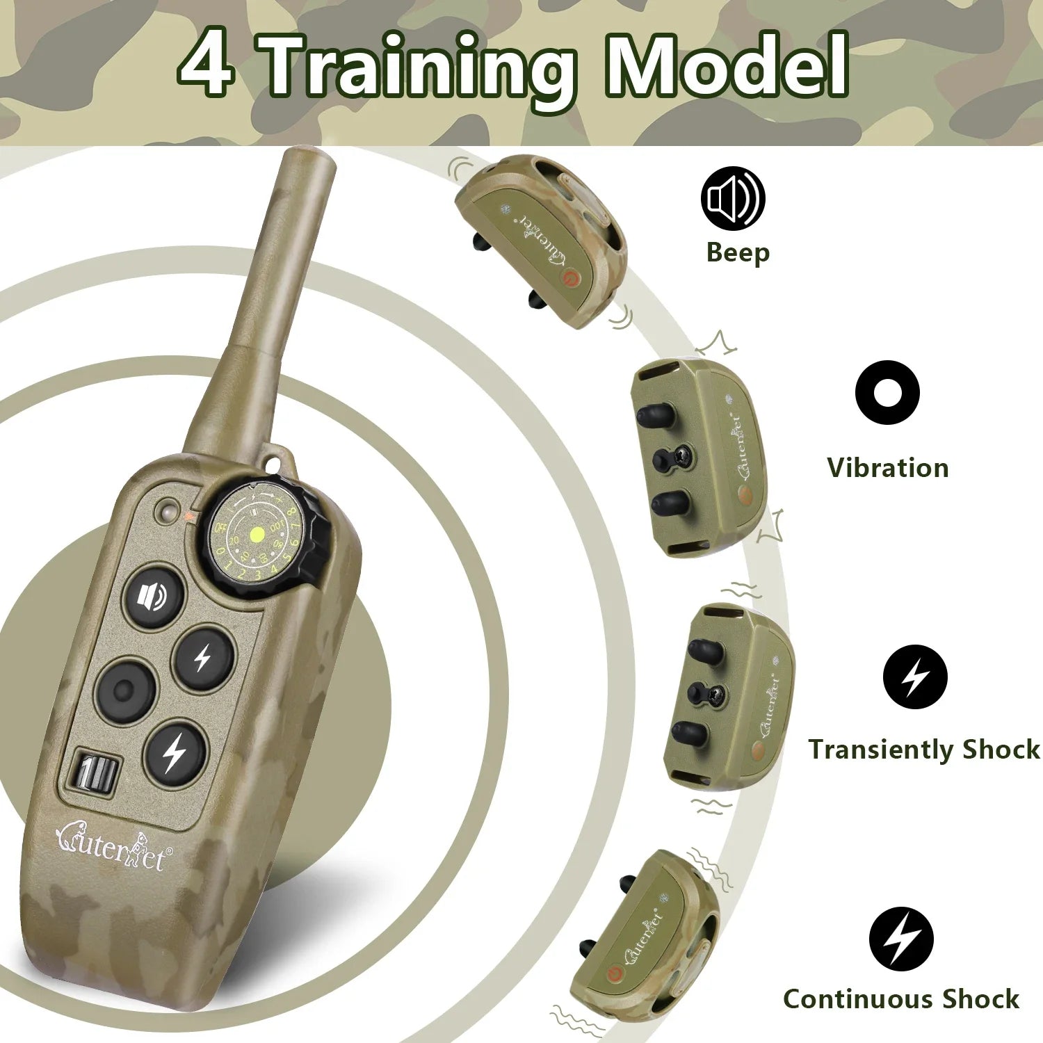 Rechargeable Waterproof Dog Training Collar 1000m Remote Control Anti Barking Shock Vibration Beep Pet Behavior Training Collar