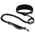 Hands Free Dog Leash Dog Waist Leash With Lumbar Support Belt Multifunctional Extendable Dog Leash Reflective Bungee Leash Black