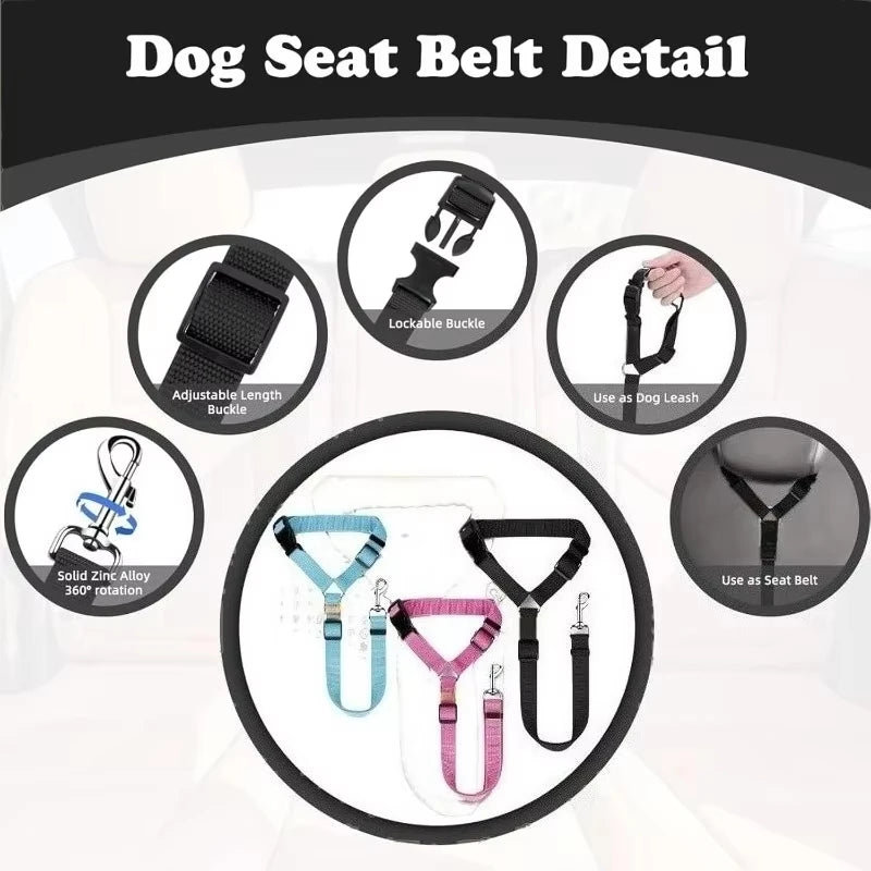 2-in-1 Dog Car Safety Belt & Leash