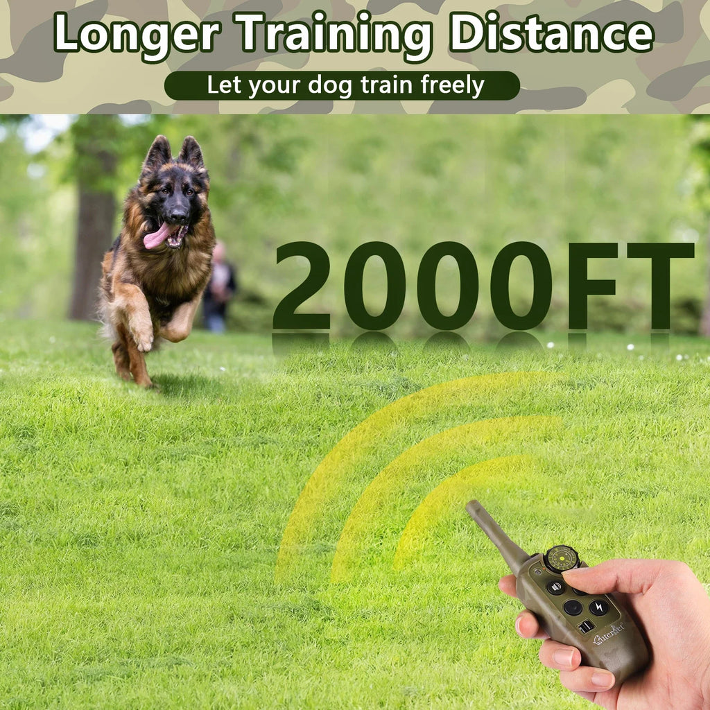 Rechargeable Waterproof Dog Training Collar 1000m Remote Control Anti Barking Shock Vibration Beep Pet Behavior Training Collar